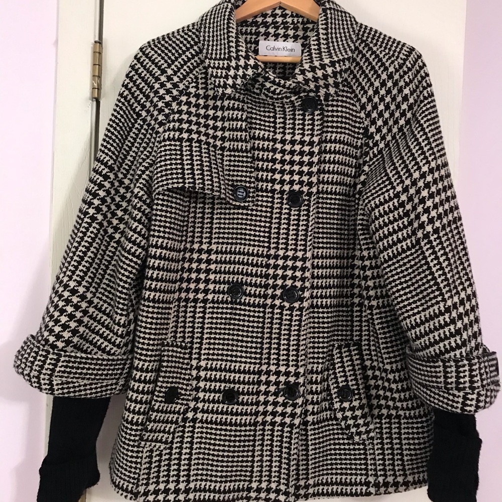 Calvin Klein Houndstooth Winter Coat